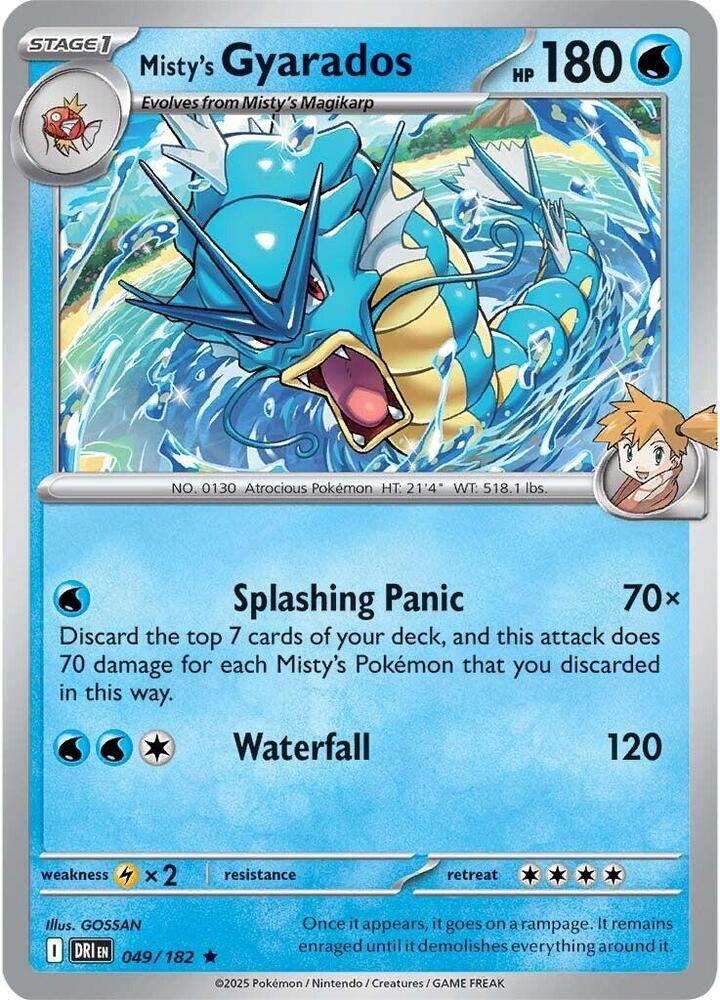 Mistys Gyarados -  Holo Rare - 049/182 - Reverse Holo